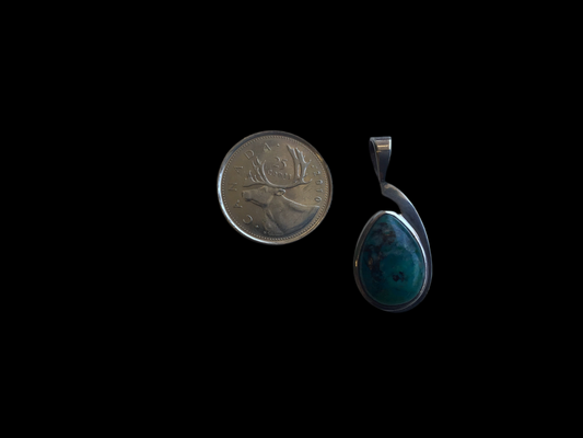 Chrysocolla Asymmetrical Pendant, teardrop