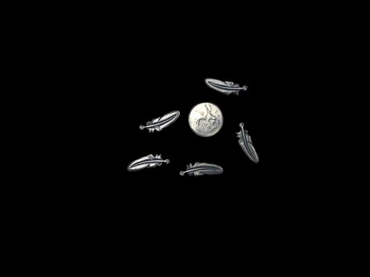 Silver Plated Feather Charm 30mm