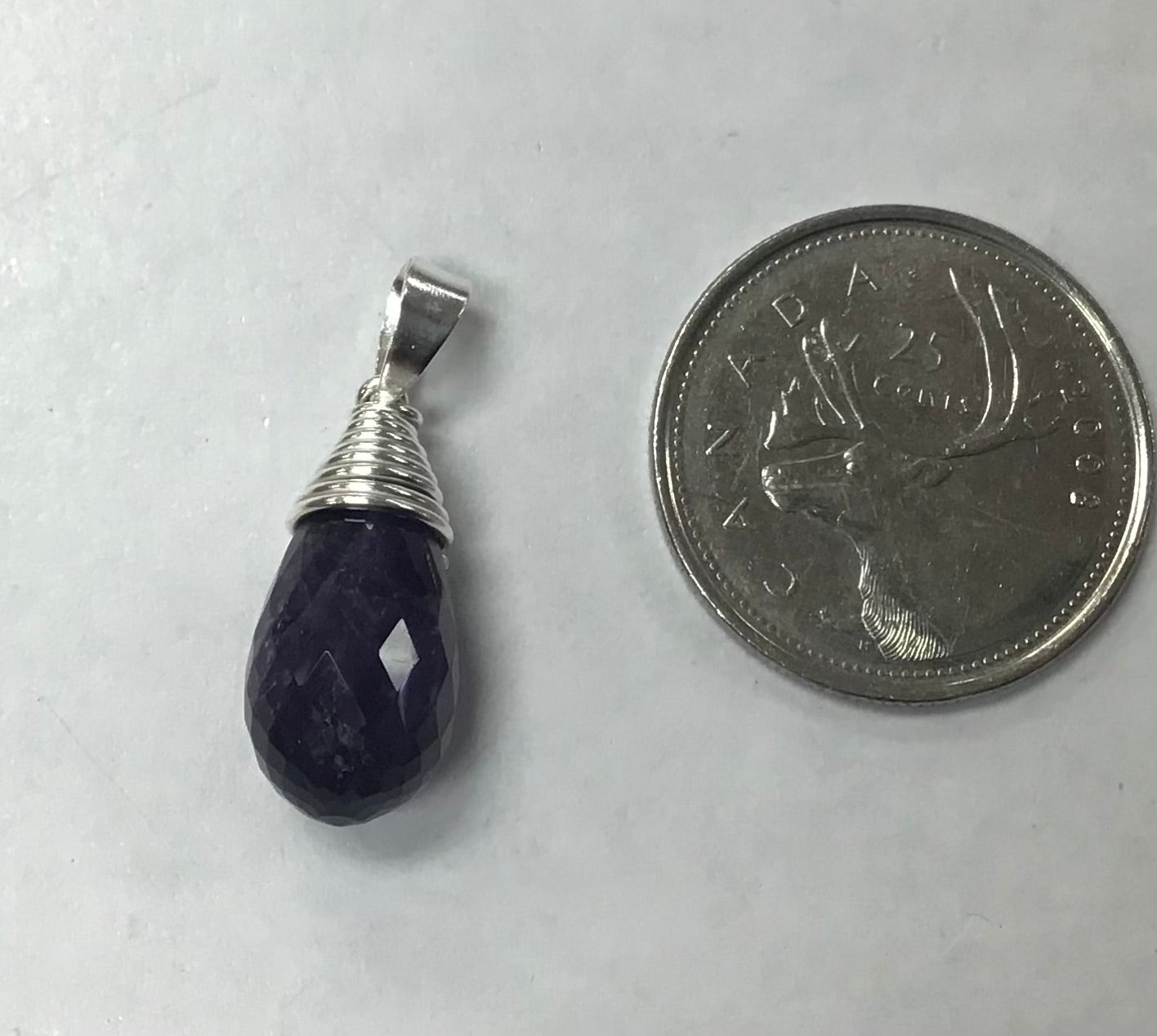 Faceted Drop Amethyst Pendant