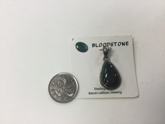 Teardrop Bloodstone Pendant