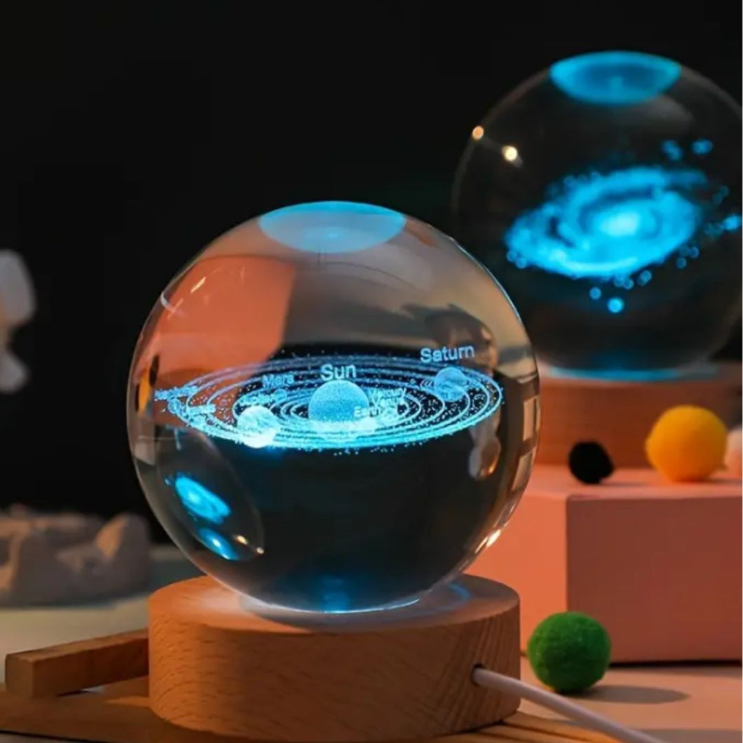 Universe Glass Sphere, USB lit
