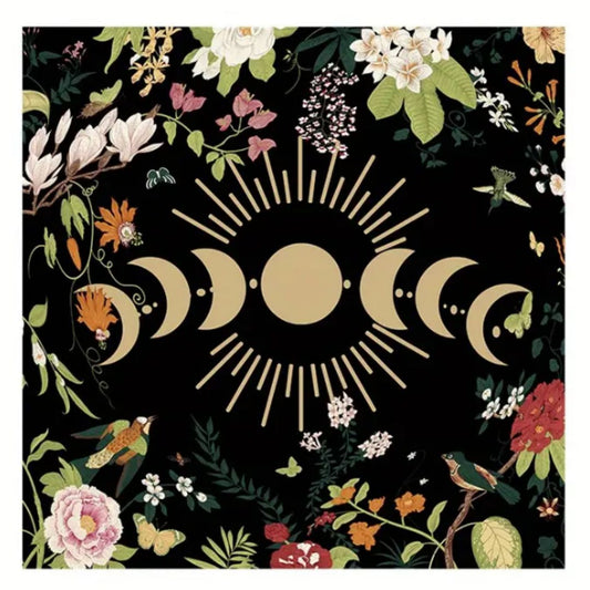 Moon Phase Flower Altar Cloth