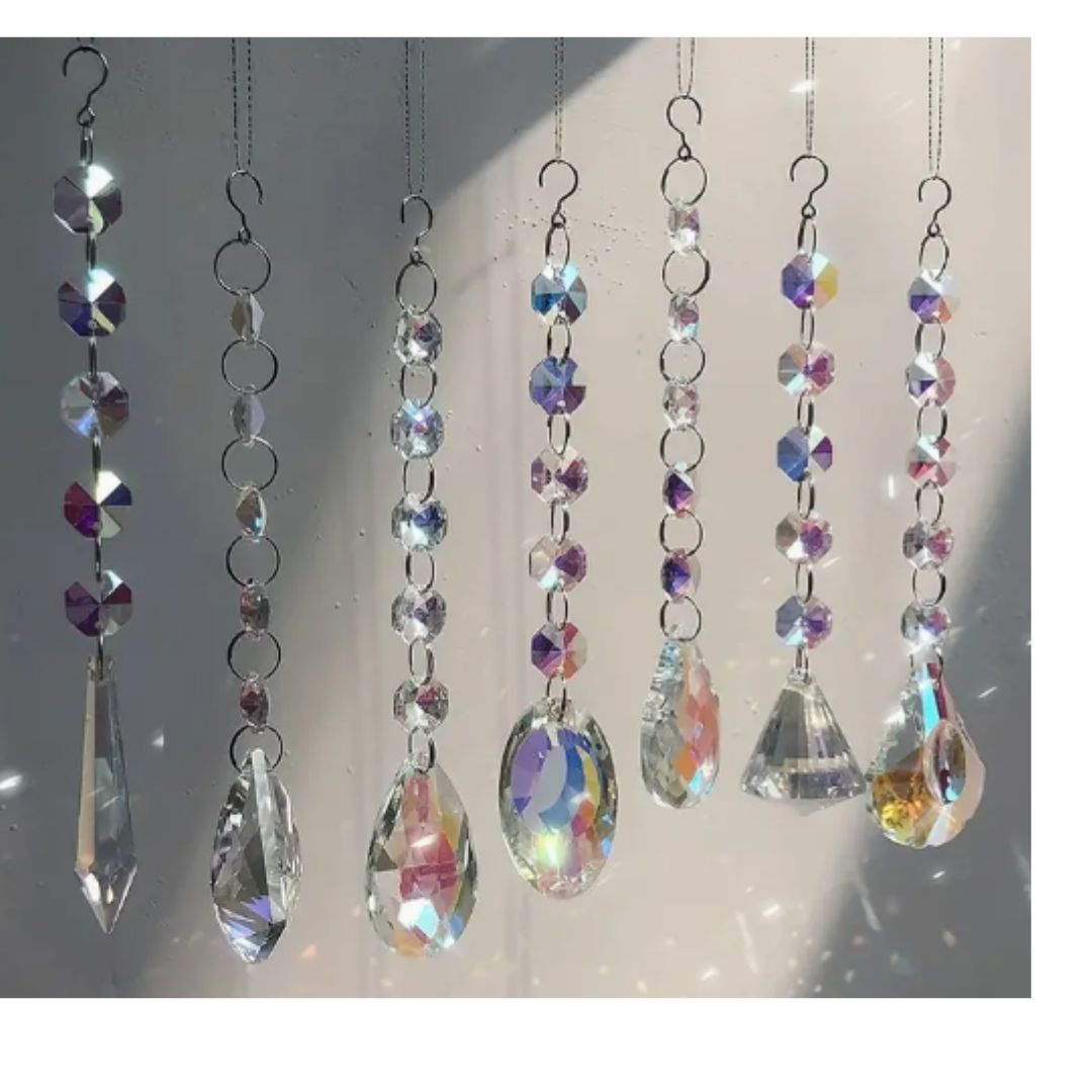 Suncatcher, 5 Dangling Prisms, Large Hanging Prism (assorted)