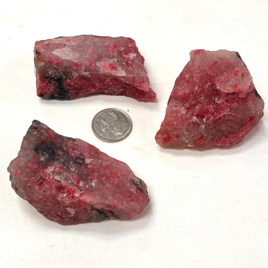 Rough Rhodonite w/ Quartz