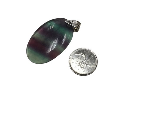 2" Oval Fluorite Pendant