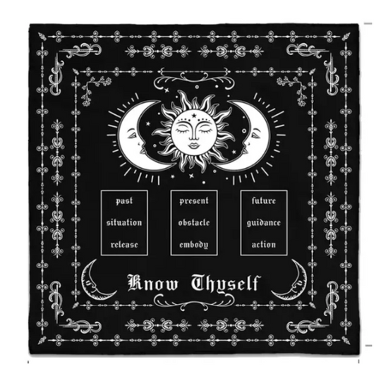 Know Thyself Tarot/Altar Tarot Cloth, Sun Moon