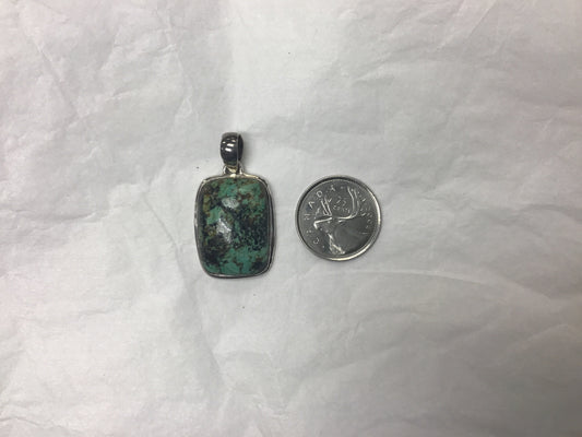 Large Rectangular African Turquiose Pendant