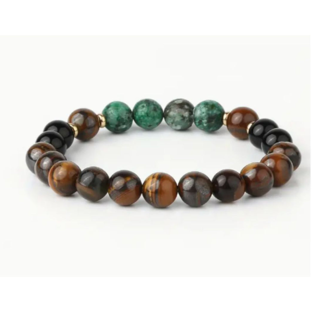 Bracelet, Tiger Eye and African Turquoise
