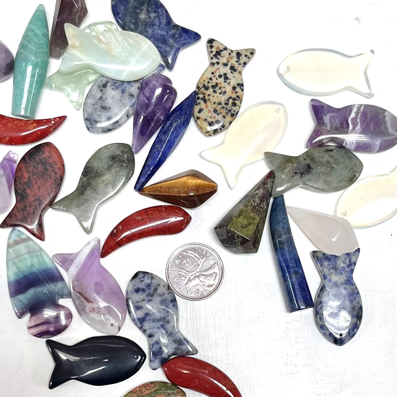 Assorted Carved Stones for Jewelry / Pendant Making