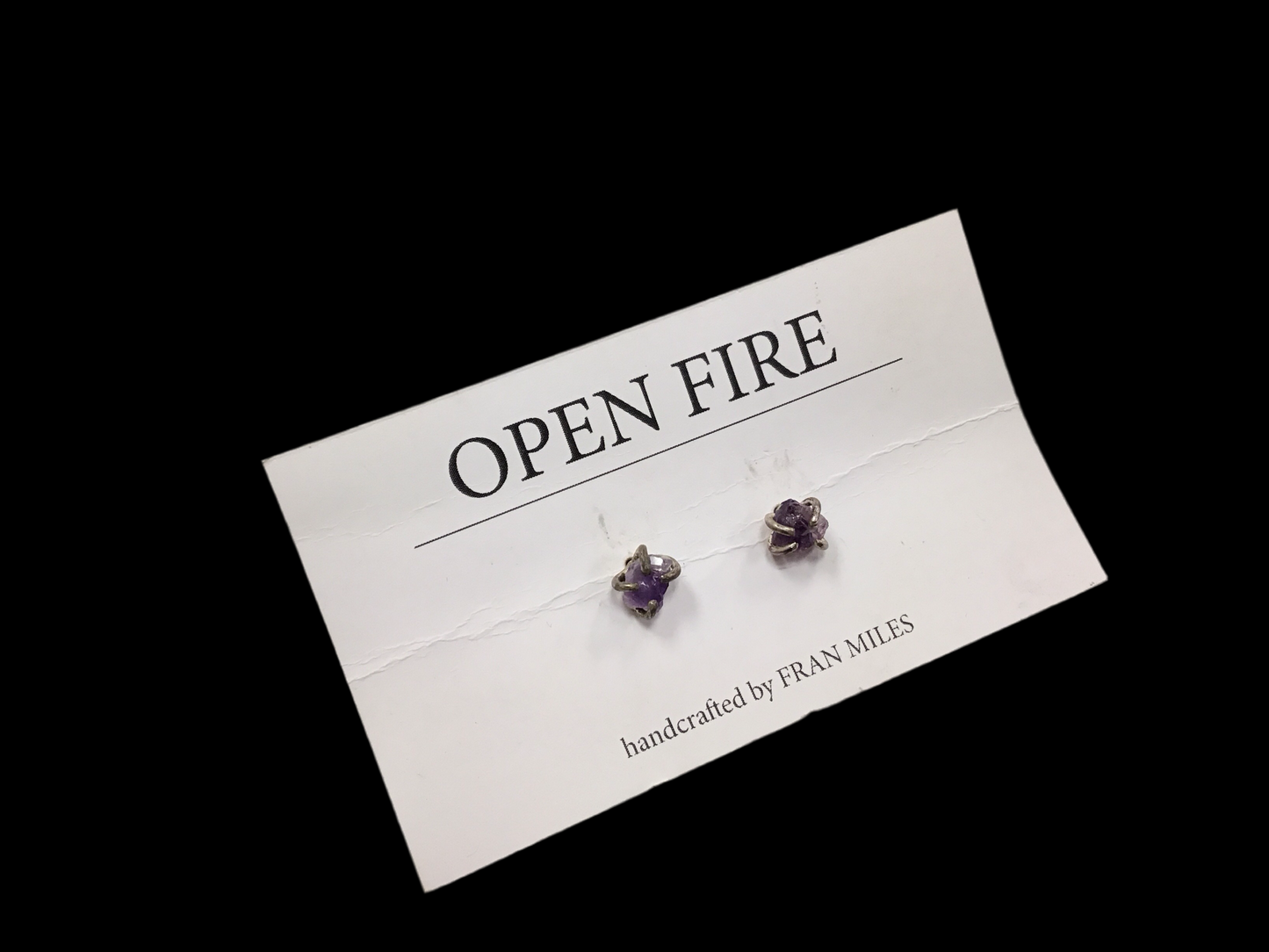 Amethyst, handcrafted rough studs