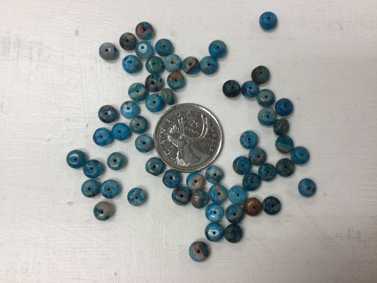 Dyed Blue Crazy Lace Agate Rondelle