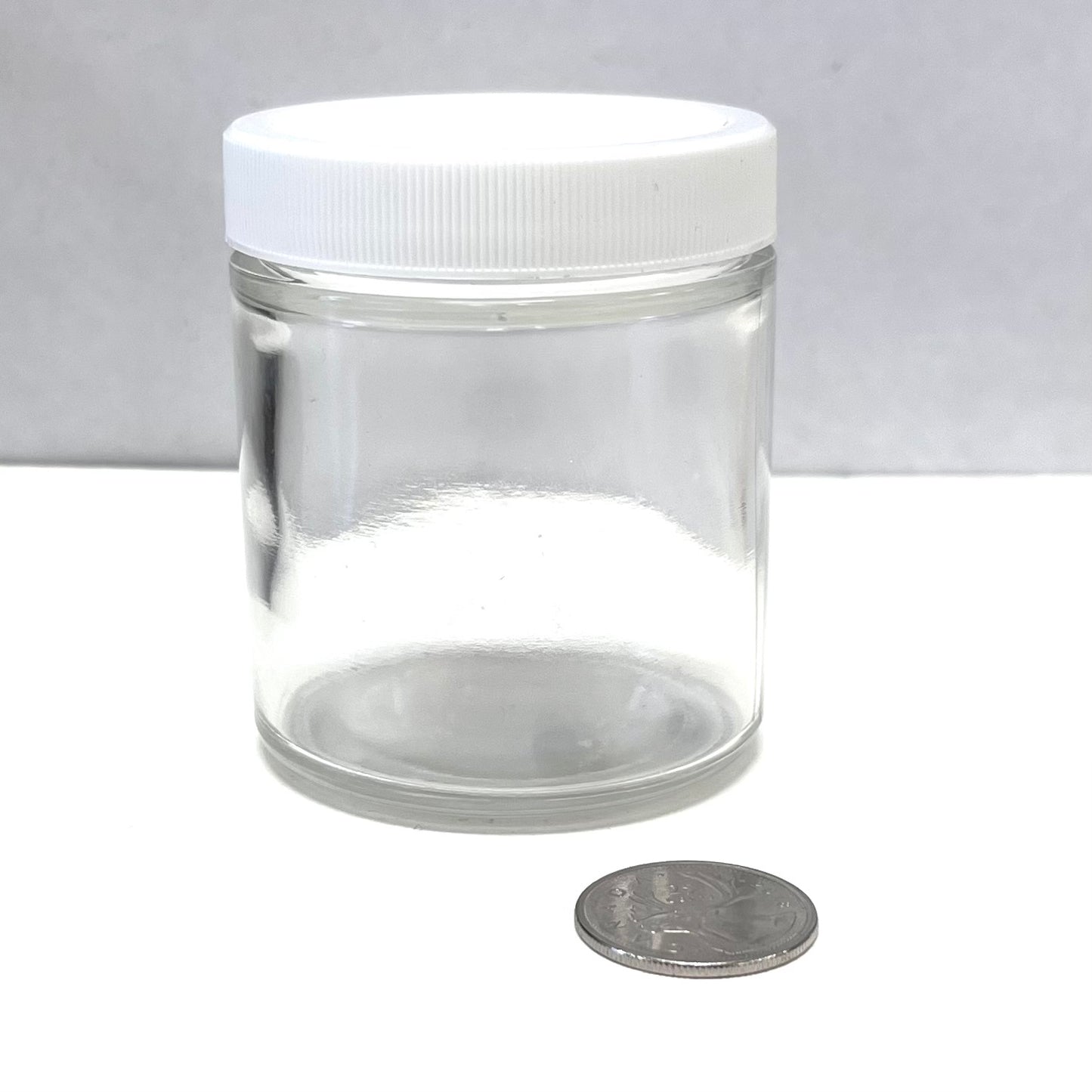 4oz Clear Glass Jar w/ White Lid