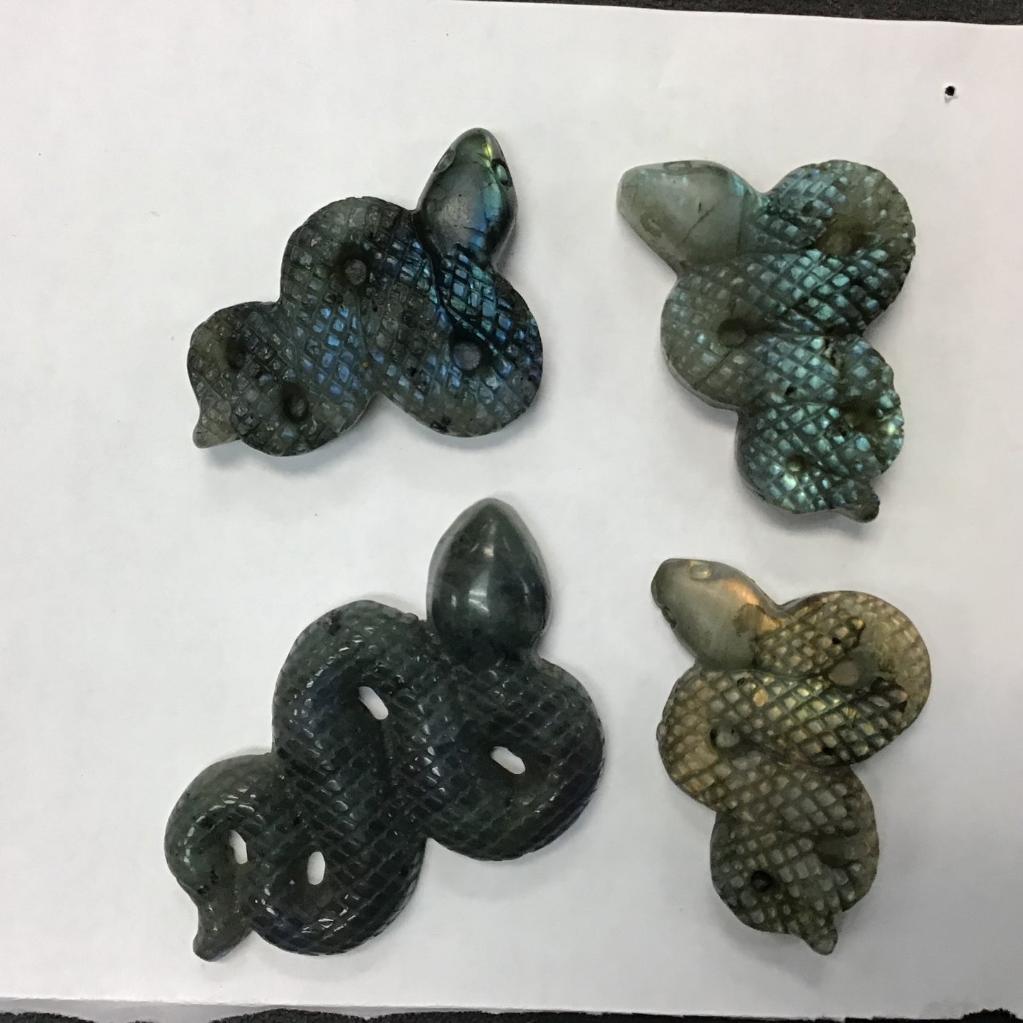 Labradorite Snake Carving