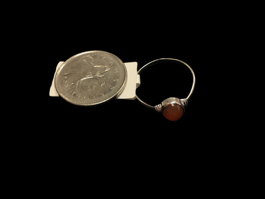 Carnelian Oval Silver Ring