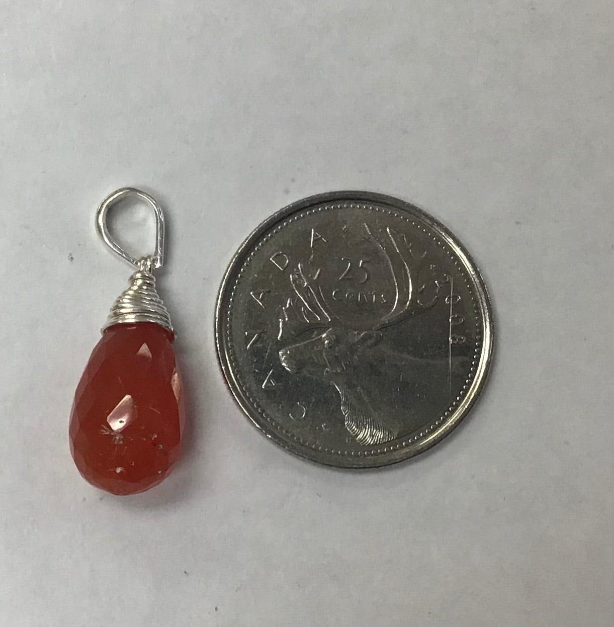 Faceted Drop Carnelian Pendant