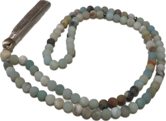 Amazonite Mala 8 mm w/ Tassel