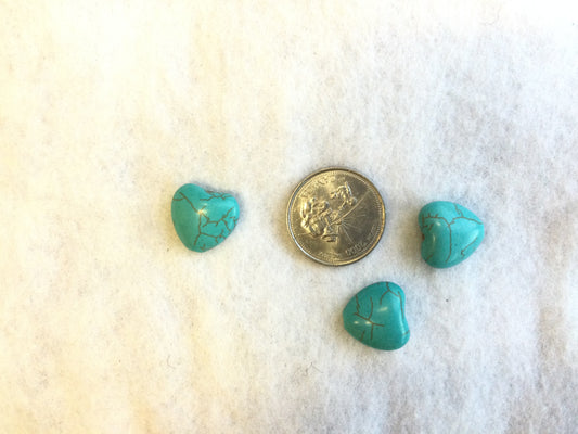 Howlite dyed heart bead
