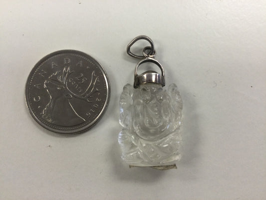 Clear Quartz Ganesha Pendant