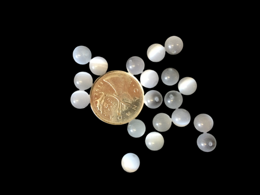 8mm Grey Cats Eye Bead