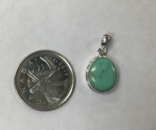 Turquoise Pendant Wide Oval