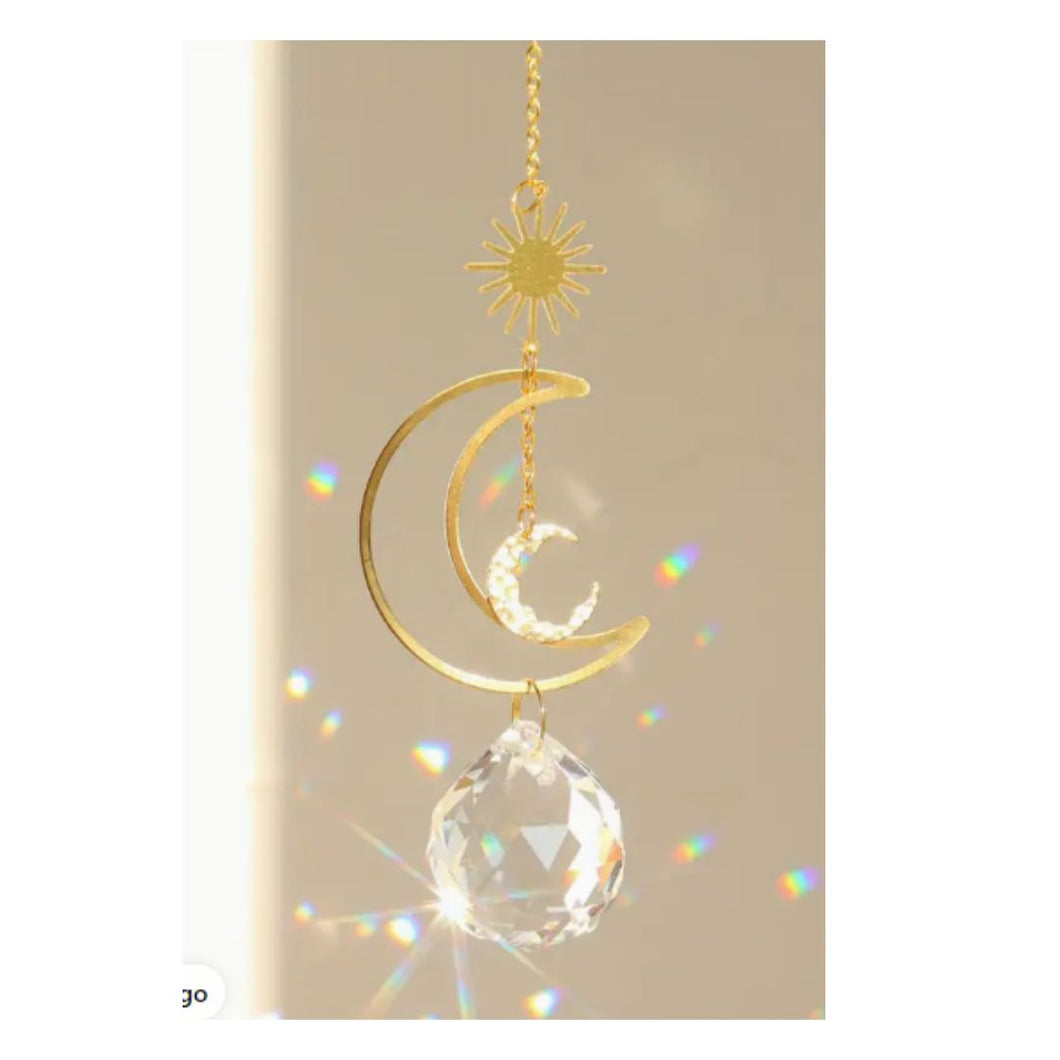 Suncatcher Large and Small Metal Moon, Large Sphere