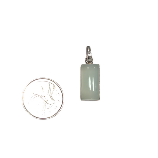 Rectangular Chalcedony Pendant 20mm