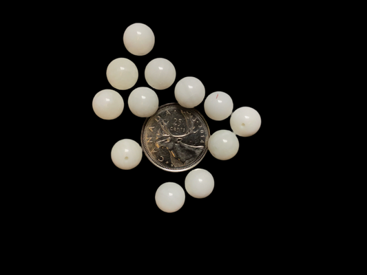 10-12mm White Agate Beads