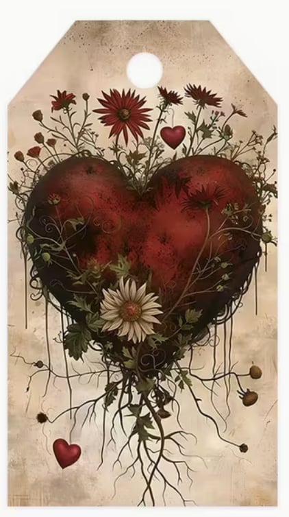 Heart with Flowers Gift Tag