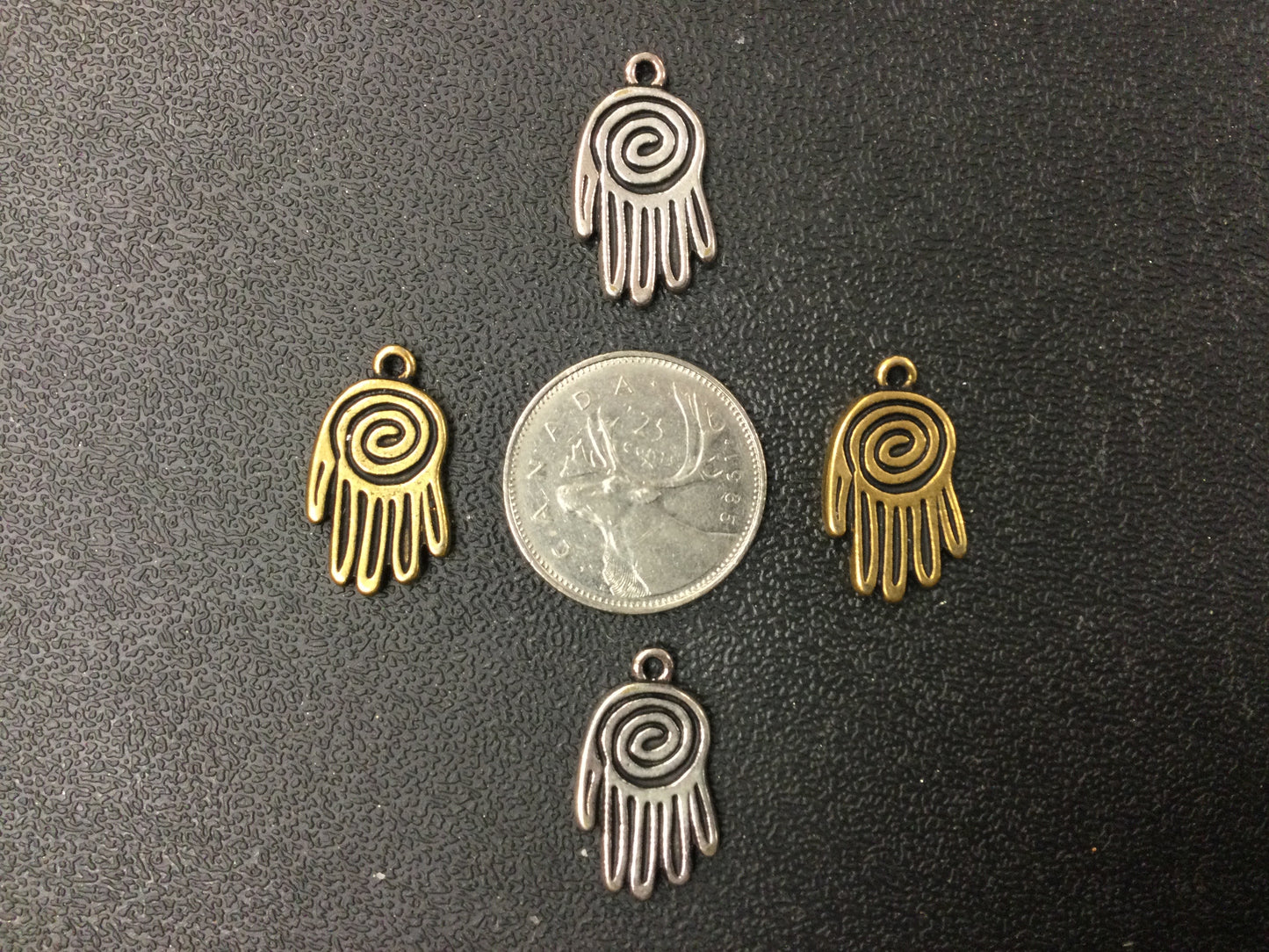 Hamsa Hand (Spiral Palm) Charm Pendant
