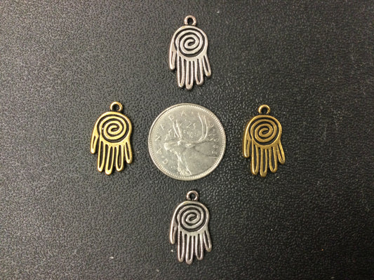 Hamsa Hand (Spiral Palm) Charm Pendant