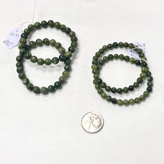 Nephrite (Chinese) Jade Bracelet 6mm / 8mm