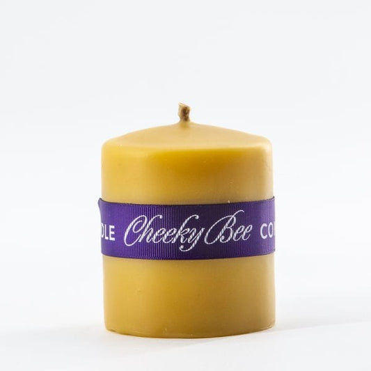 Gold Pillar Beeswax Candle, 3x3