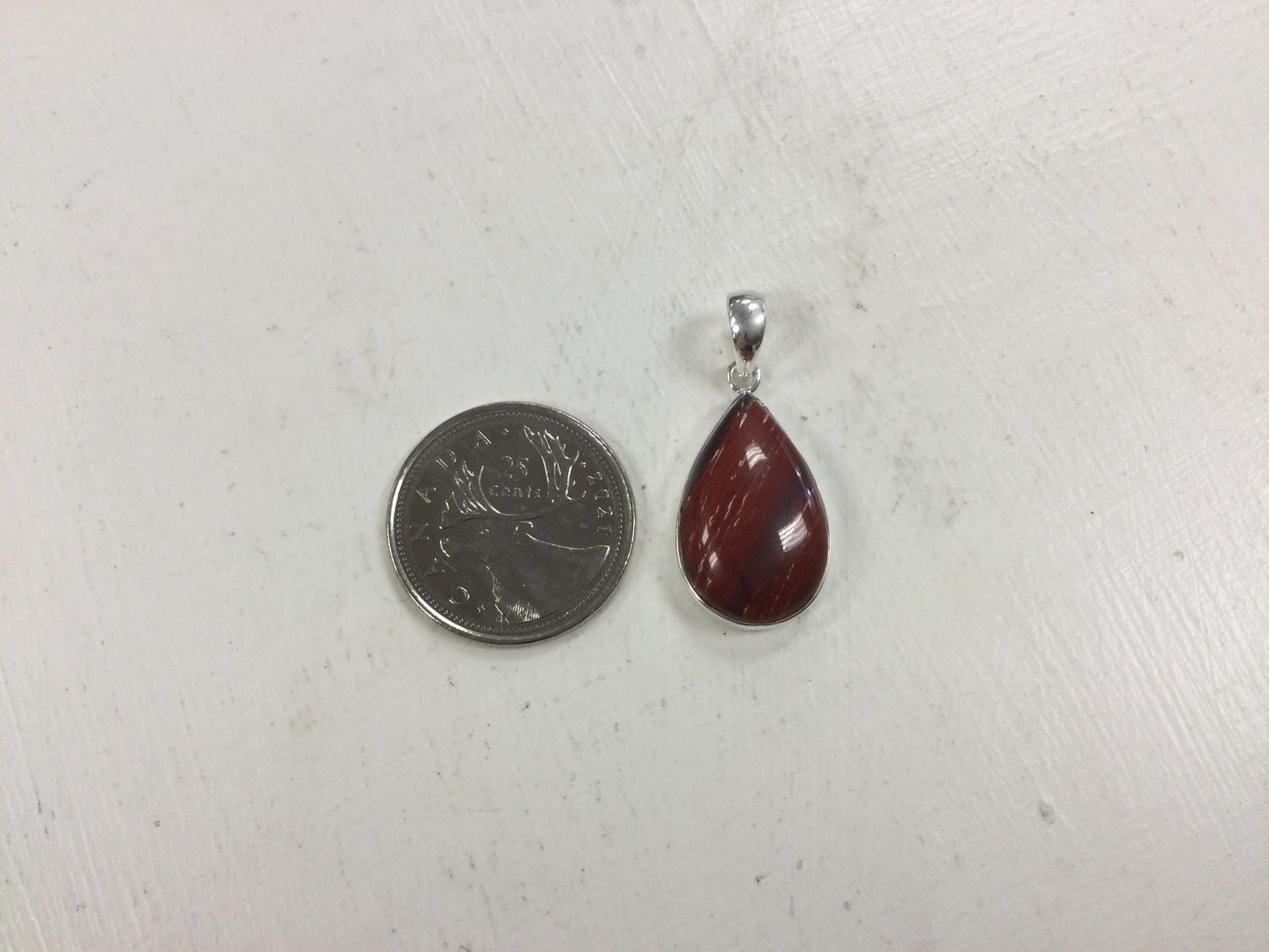 Large Teardrop Red Jasper Pendant