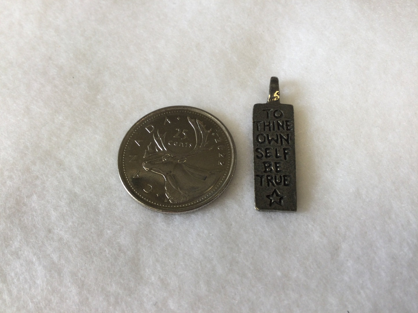 “To Thine Own Self Be True” Feather Pendant