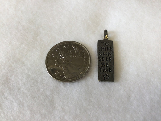 “To Thine Own Self Be True” Feather Pendant