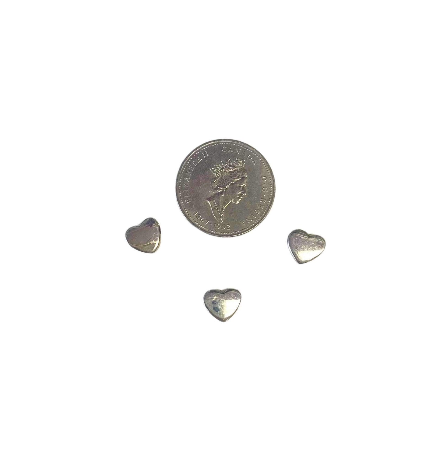 Silver Heart Charm, 10mm