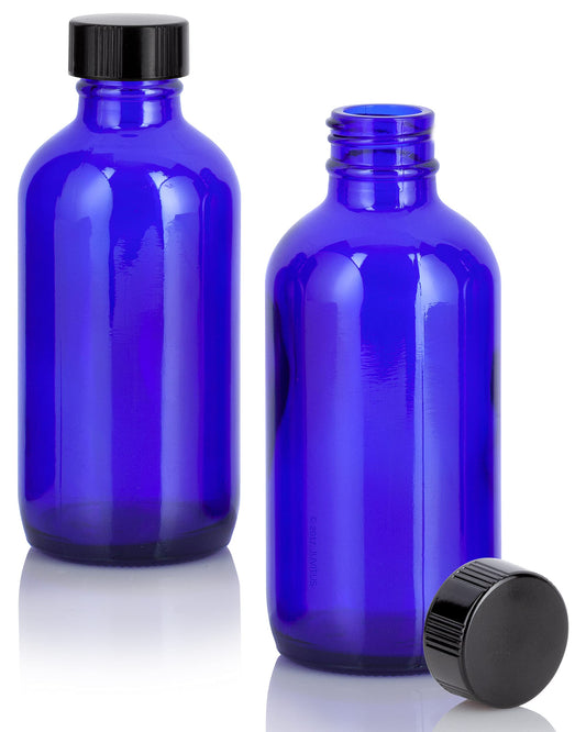 Cobalt Blue Bottle With Black Cap