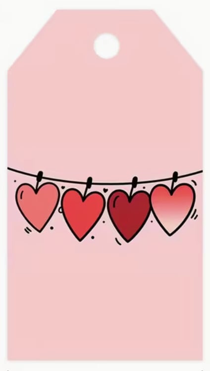 Pink Hearts Gift Tag