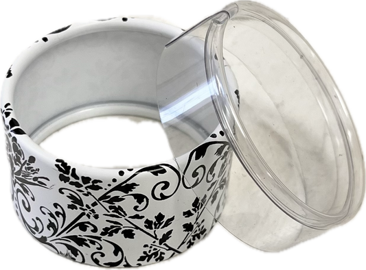 Plastic Windowed Container w/ Decorative Paper Body 2"