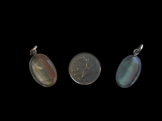 25mm Fluorite Oval Pendant Set In Silver