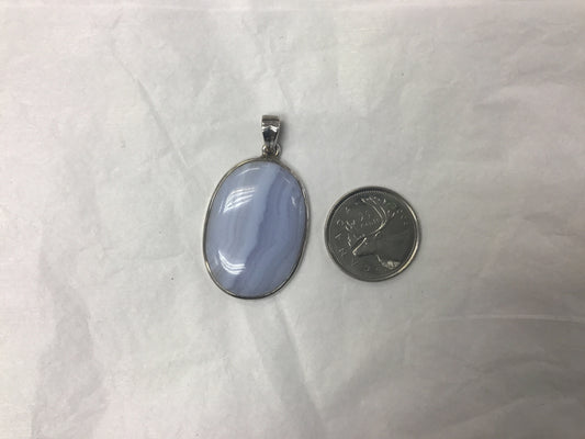 blue lace agate oval pendant