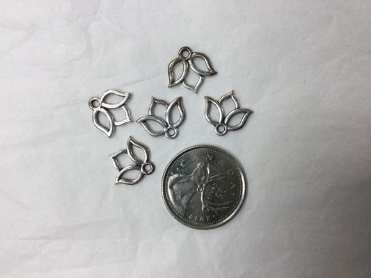 Silver Lotus Charm (three petals)