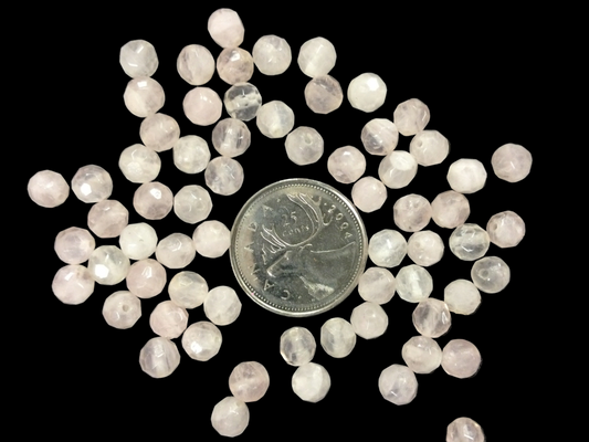 6mm faceted rose Quartz beads