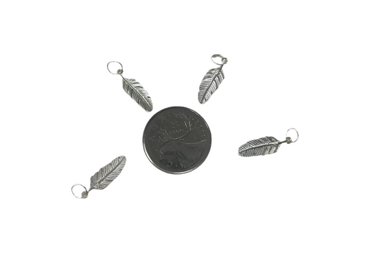 Small Silver Feather Pendant/Charm