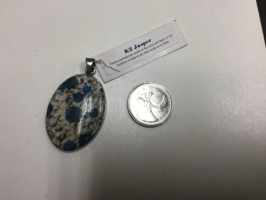 pendant, k2 stone, large oval