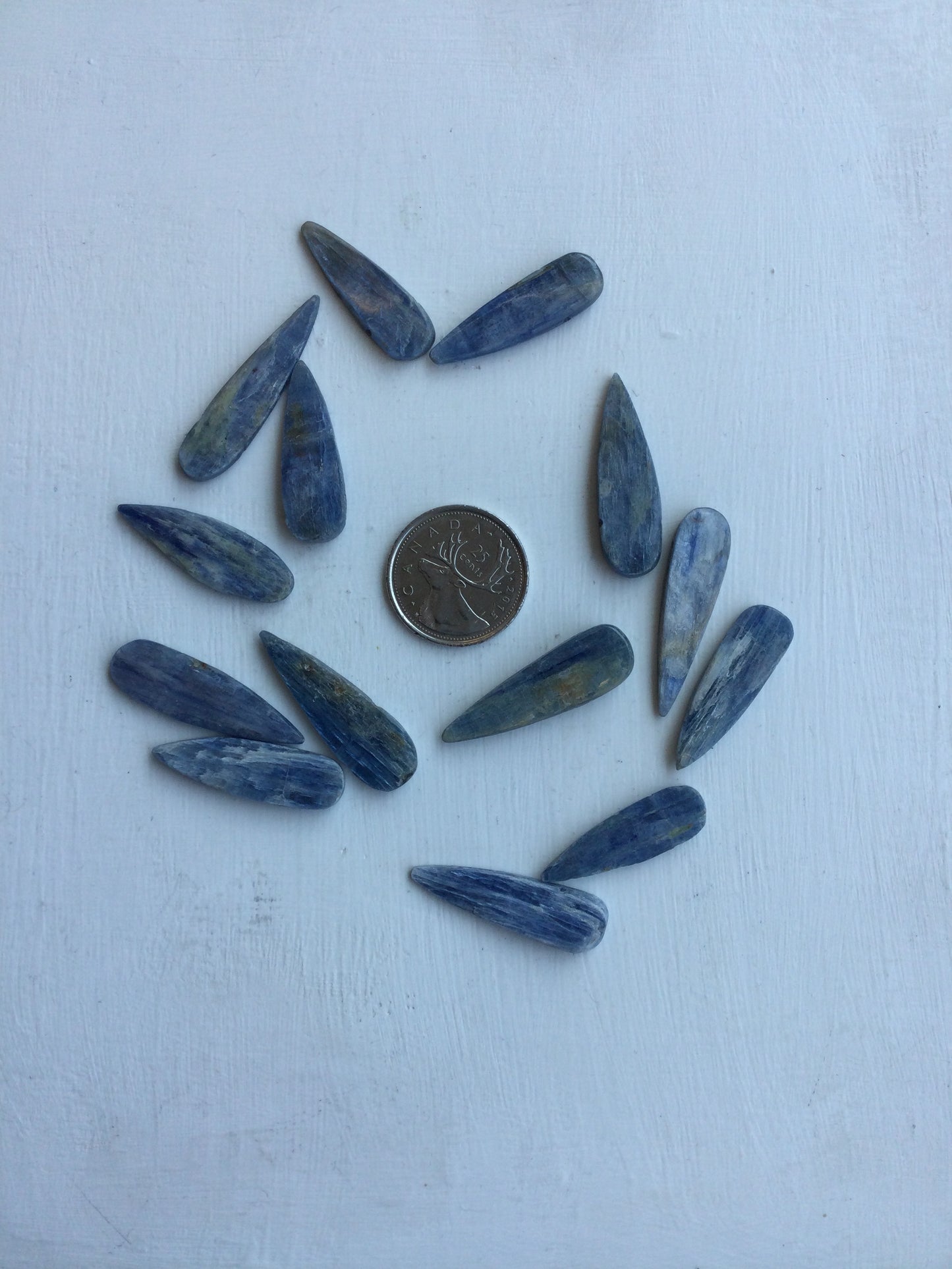 Blue Kyanite Almond Cut Drilled Pieces