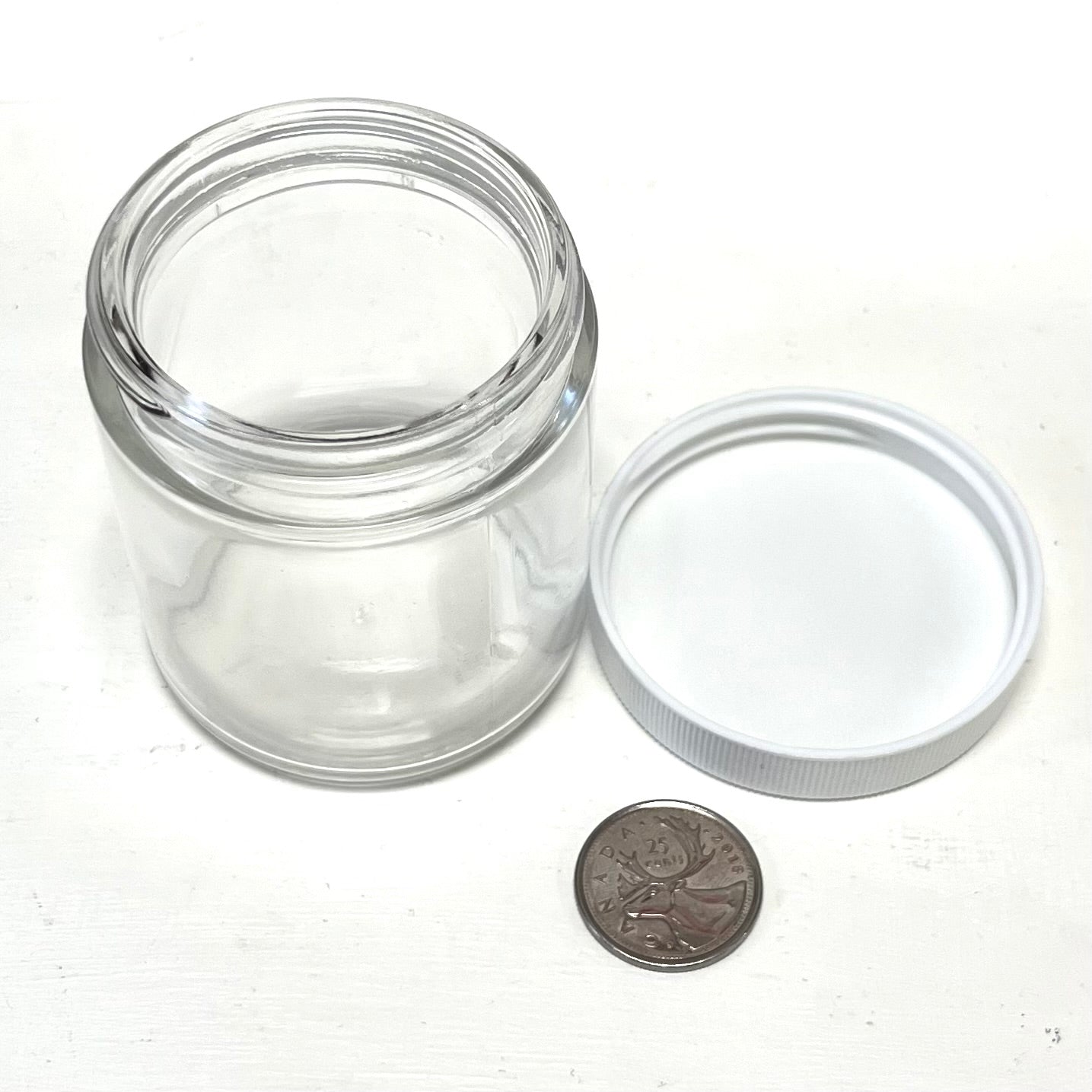 4oz Clear Glass Jar w/ White Lid