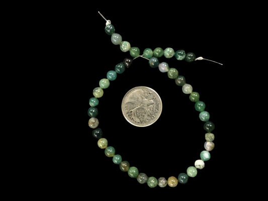 6mm Moss Agate 10” Strand