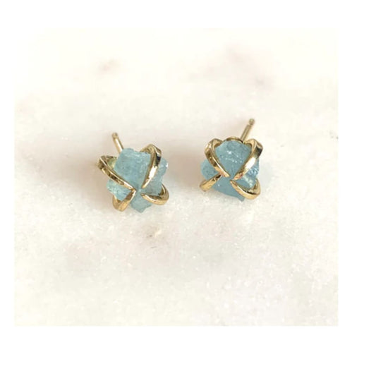 Aquamarine Stud Earrings