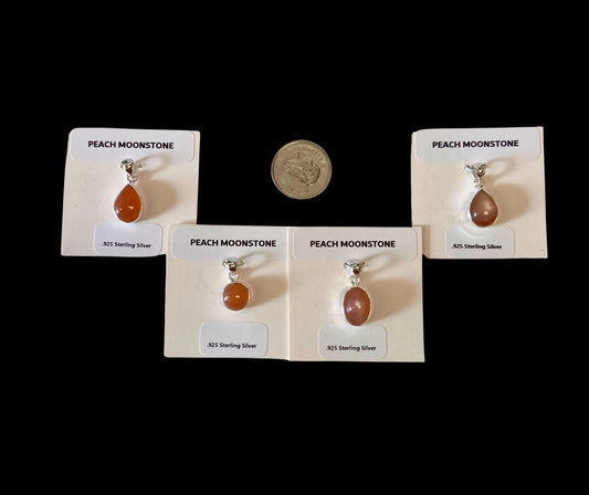 Cat’s Eye Peach Moonstone Pendants